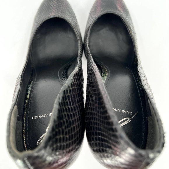 BRIAN ATWOOD Shoes Womens 9.5 Iridescent Ferguson Metallic Snake Platform Pump - Picture 9 of 12
